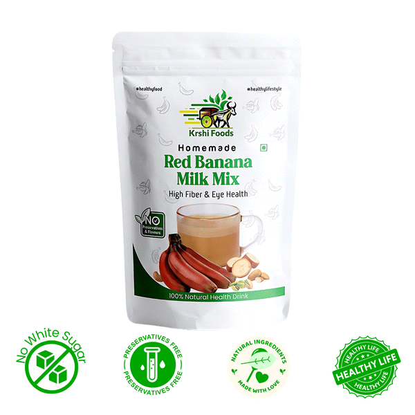 Natural Red Banana Milk Mix With Premium Dry Fruits | Hot & Cold Mix | No White Sugar