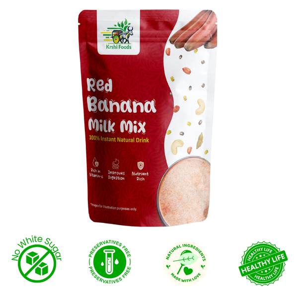 Natural Red Banana Milk Mix With Premium Dry Fruits | Hot & Cold Mix | No White Sugar