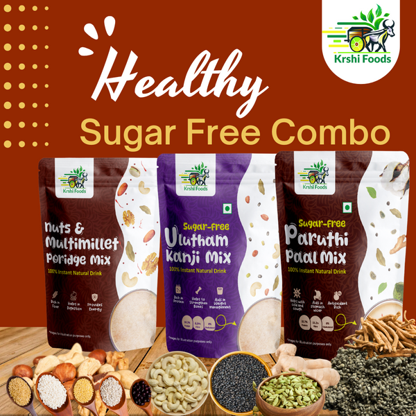 Paruthi Paal, Black Uluthum Kanji & Millet Nuts Porridge (Sugar Free Combo)